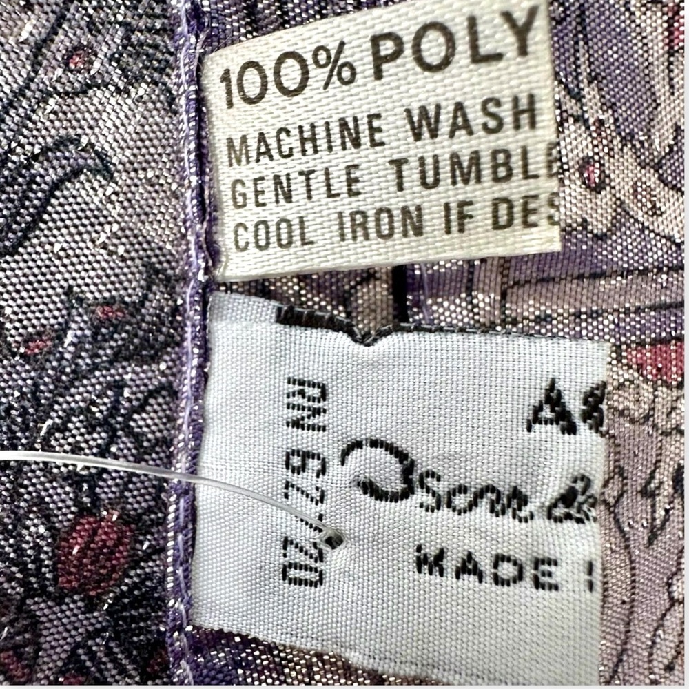 COPY - 🤩 RARE Vntg Oscar de la Renta Blue Pink Purple Metallic Silver Gold Lame… - Picture 7 of 8